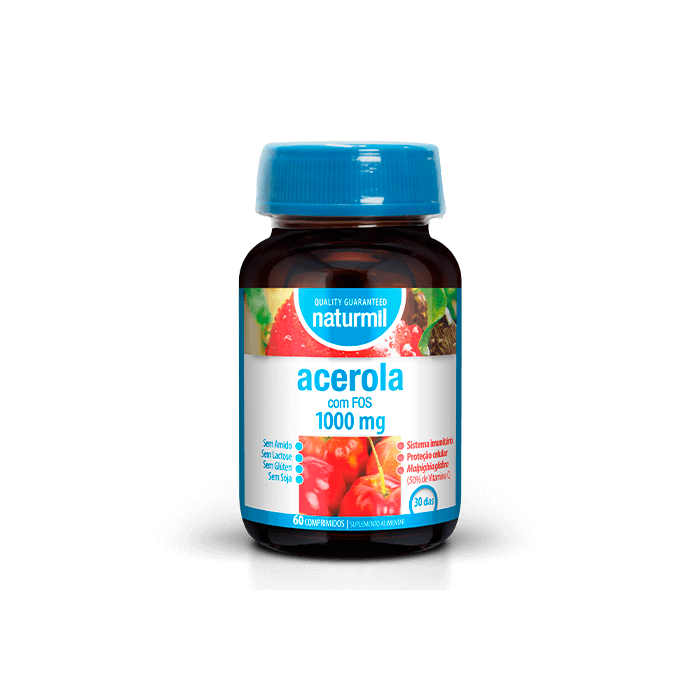 Acerola 1000 mg Suplemento Alimentar Naturmil Antioxidante Sistema Imunitário