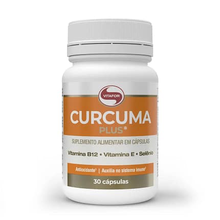Curcuma Plus Cápsulas Vitafor Antioxidante Sistema Imunitário Articulações Suplemento