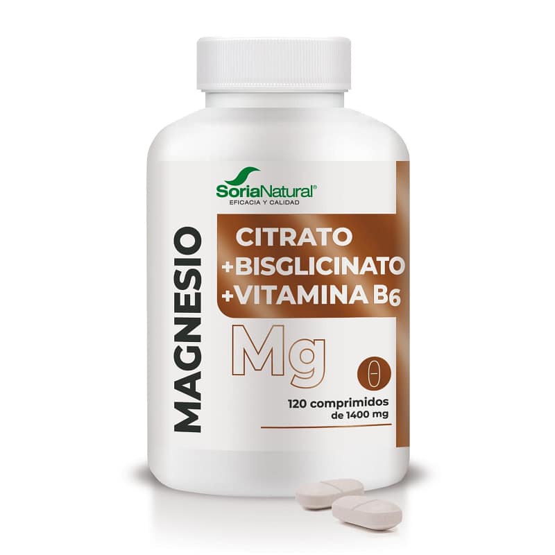 Citrato Bisglicinato de Magnésio Vitamina B6 Libertação Prolongada Comprimidos Soria Natural Sistema Nervosa Vitaminas Suplemento