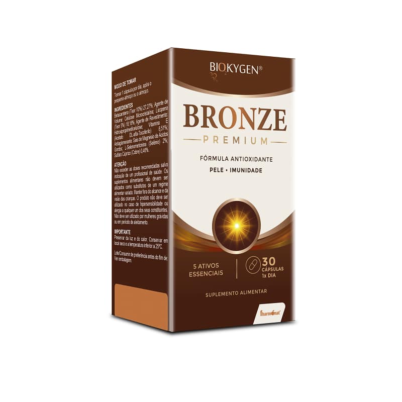 Bronze Premium Cápsulas Biokygen Antioxidante Pele Imunidade Sistema Imunitário Suplemento