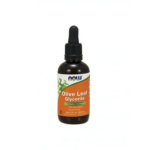Olive Leaf Extract Glycerite 18% Liquid, suplemento alimentar sem glúten, sem soja, vegan, vegetariano