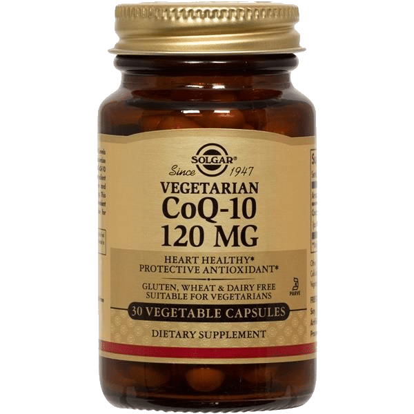 CoQ10 120 mg, suplemento alimentar sem açúcar, sem sal, vegan