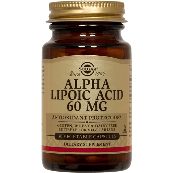 Alpha-Lipoic Acid 60 mg, suplemento alimentar sem açúcar, sem sal, vegan