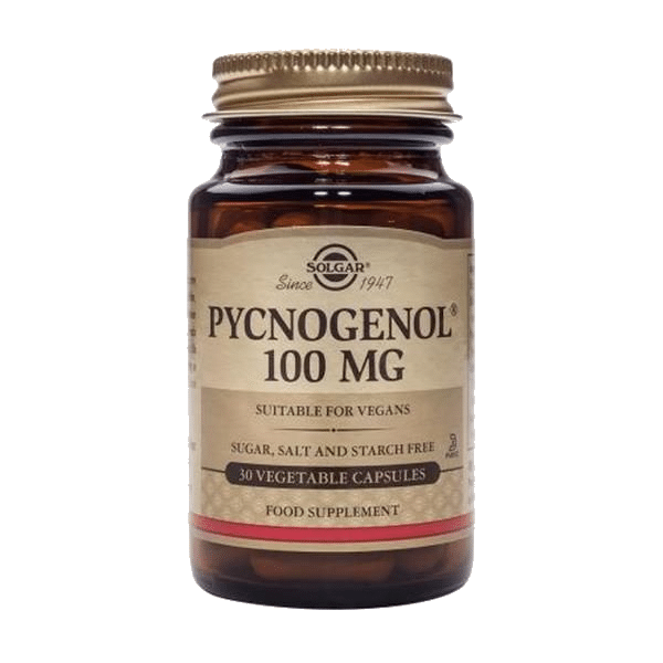 Pycnogenol 100 mg, suplemento alimentar sem açúcar, sem sal, vegan