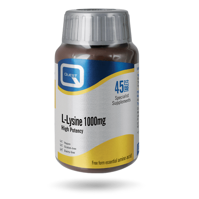 L-Lisina 1000, sem glúten, sem lactose, sem sal, vegan, vegetariano