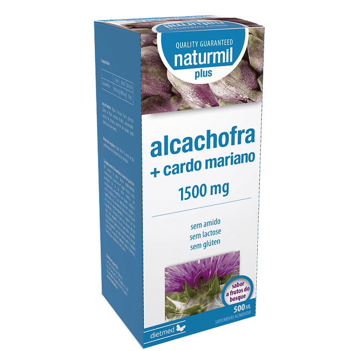 Alcachofra + Cardo Mariano 1500mg, suplemento alimentar sem glúten
