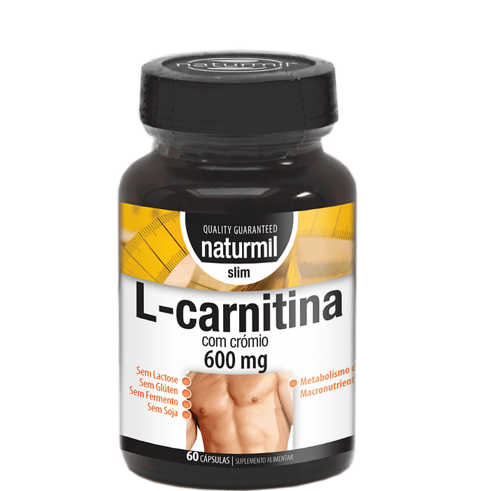 L-Carnitina 600mg, suplemento alimentar sem glúten, sem lactose