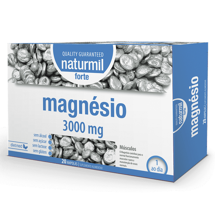 Magnésio 3000 mg, suplemento alimentar sem açúcar, sem amido, sem glúten, sem lactose, vegan