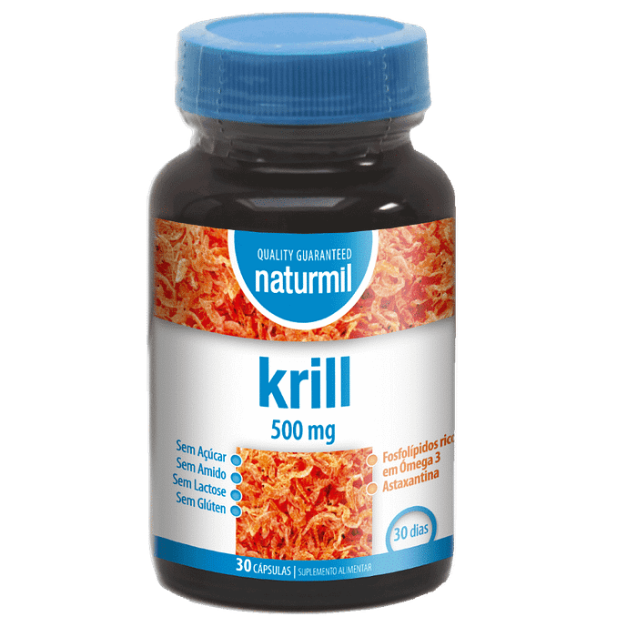 Krill, suplemento alimentar sem glúten, sem lactose