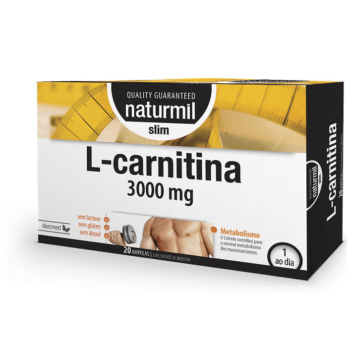 L-Cartinina Ampolas, sem álcool, sem glúten, sem lactose