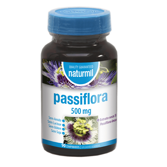 Passiflora 500mg, suplemento alimentar sem amido, sem glúten, sem lactose