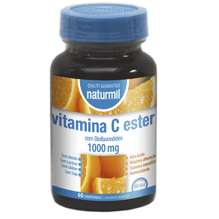 Vitamina Ester-C 1000mg, suplemento alimentar sem amido, sem lactose, vegan