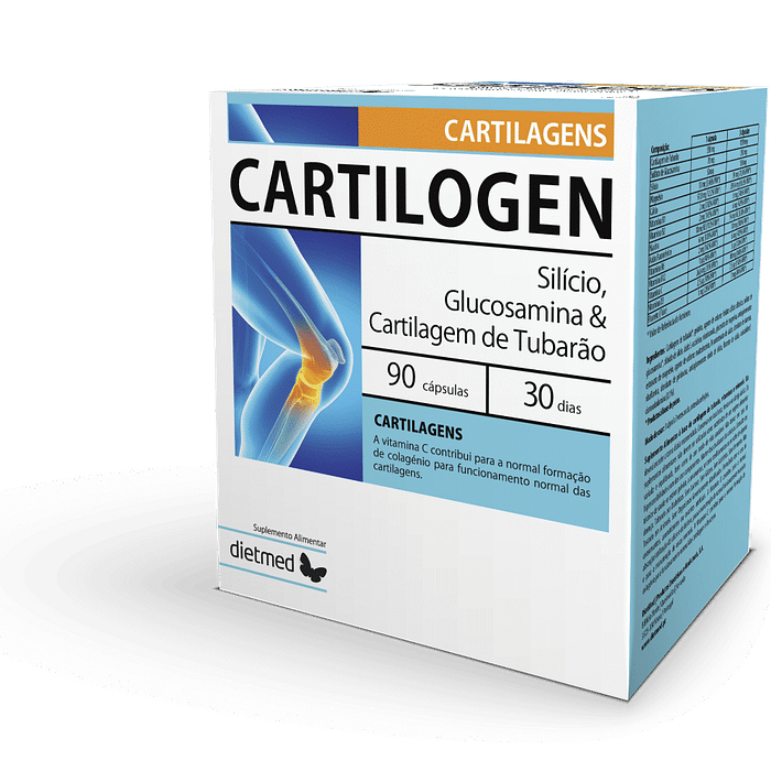 Cartilogen Cartilagens Cápsulas, suplemento alimentar sem glúten, sem lactose