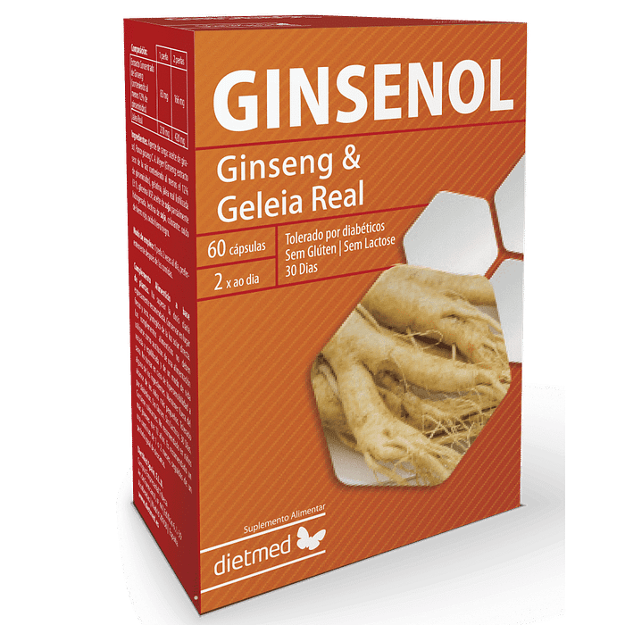 Ginsenol, suplemento alimentar sem glúten, sem lactose