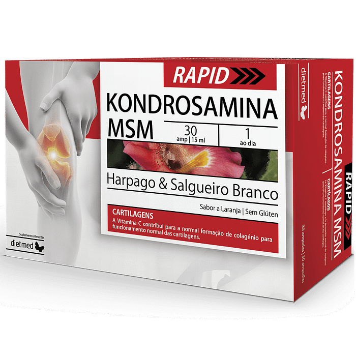 Kondrosamina MSM Rapid., suplemento alimentar sem álcool, sem lactose