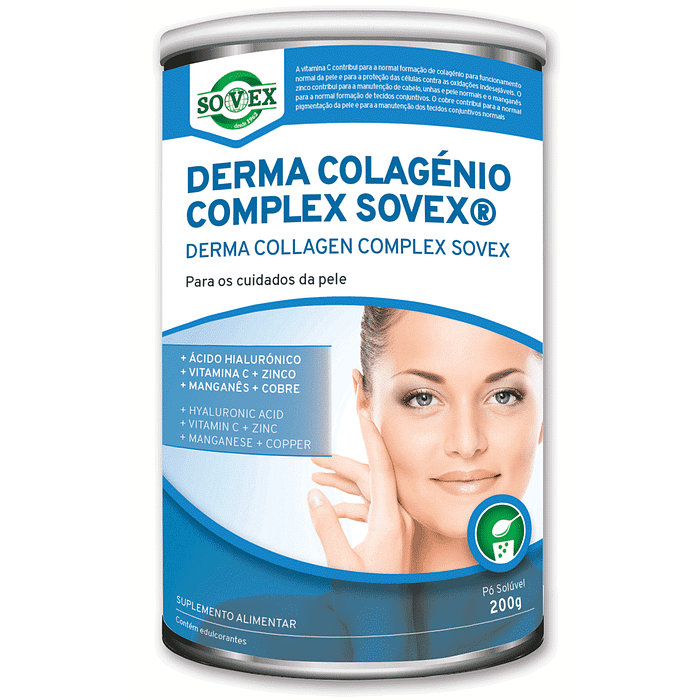 Derma Colagénio Complex Sovex, suplemento alimentar sem glúten, sem lactose