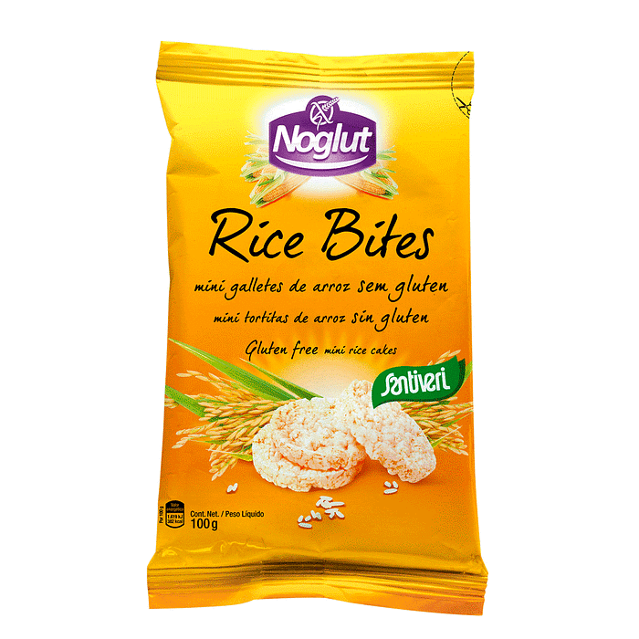 Noglut Rice Bites - Mini Galletes de Arroz, sem glúten