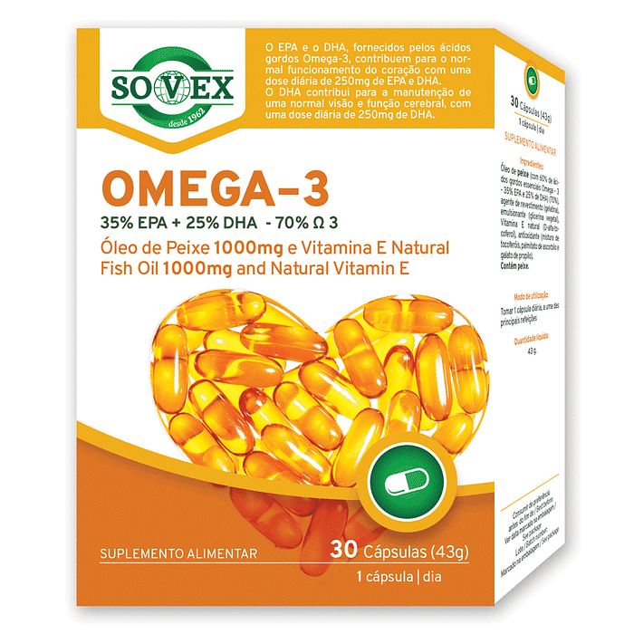 OMEGA 3 (35%EPA+25%DHA – 70% Ómega3), suplemento alimentar