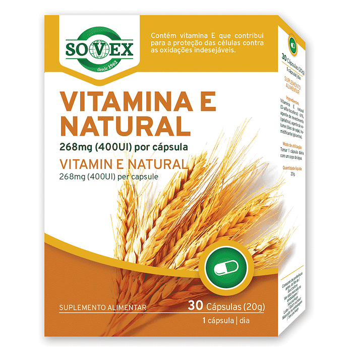 Vitamina E Natural 268 mg (400 UI), suplemento alimentar