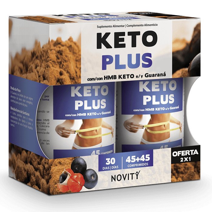 Keto Plus, suplemento alimentar sem açúcar, sem glúten, sem lactose