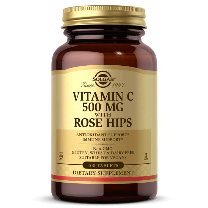 Vitamina C 500 mg com frutos de roseira brava suplemento solgar