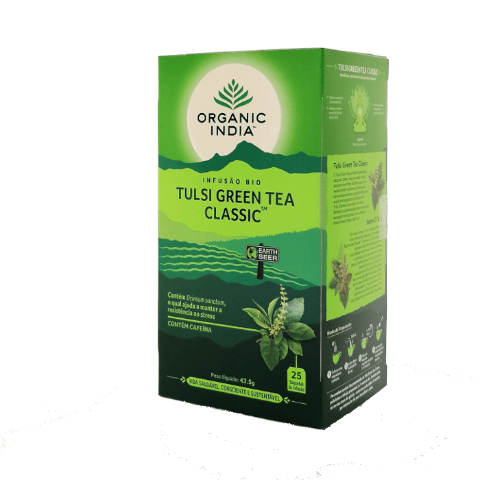Tulsi Green Tea Clasic, biológico, sem glúten