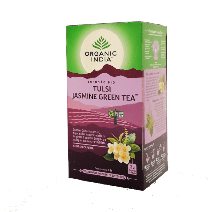 Tulsi Jasmine Green Tea, biológico, sem glúetn