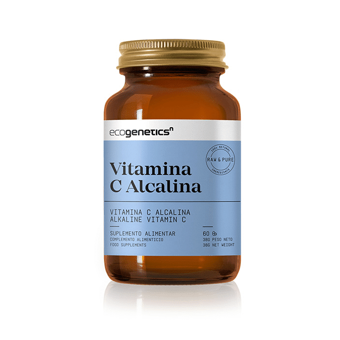 Vitamina C Alcalina, suplemento alimentar sem glúten, vegan