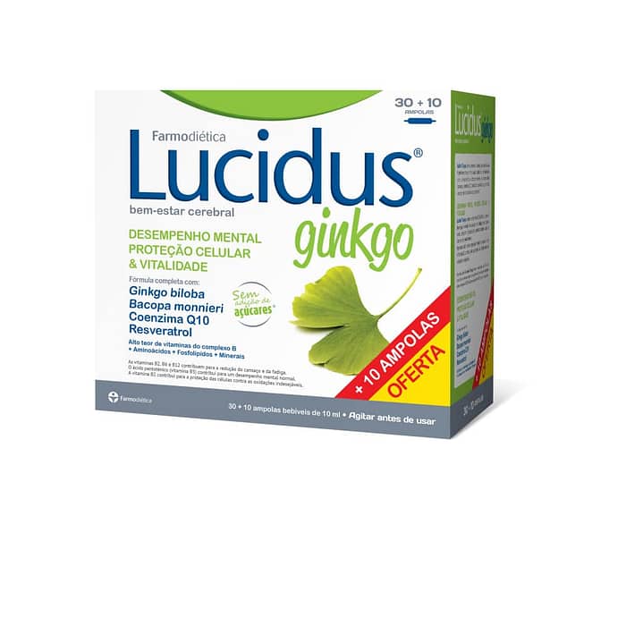 Lucidus Ginkgo Pack, suplemento alimentar sem açúcar