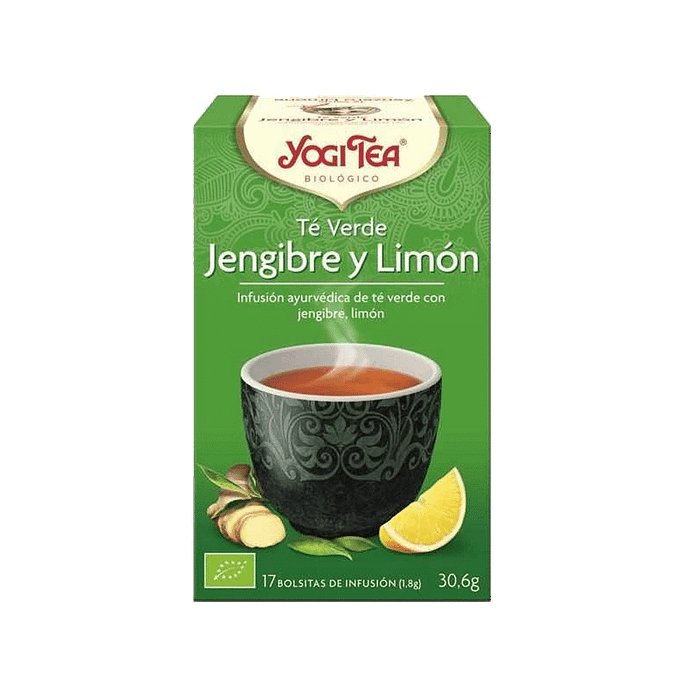 Chá Verde Gengibre e Limão, biológico, sem glúten, vegan