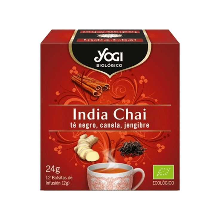 Infusão Índia Chai, biológica, sem glúten, sem lactose, vegan