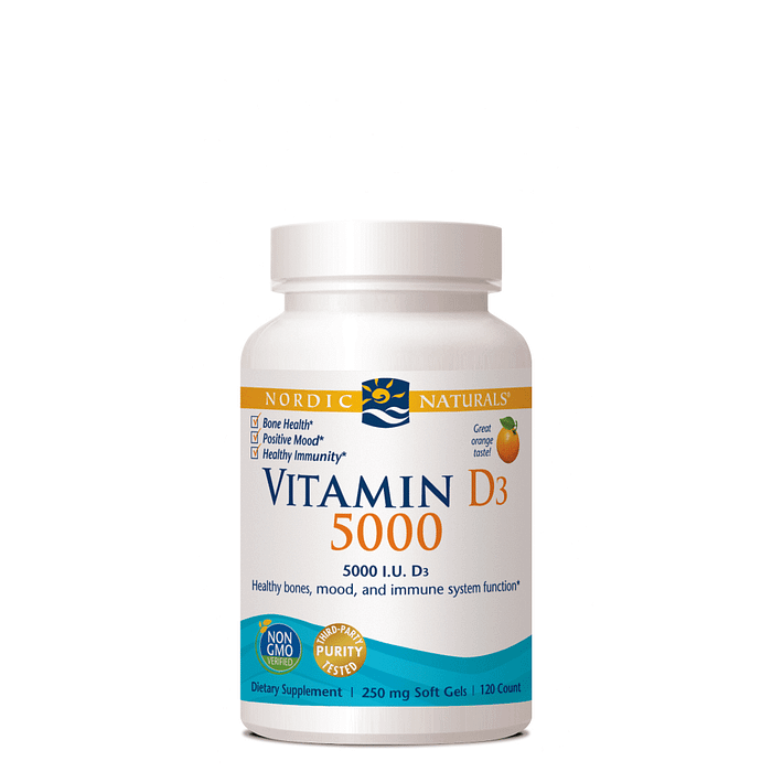 Vitamina D3 - 5000, suplemento alimentar sem glúten