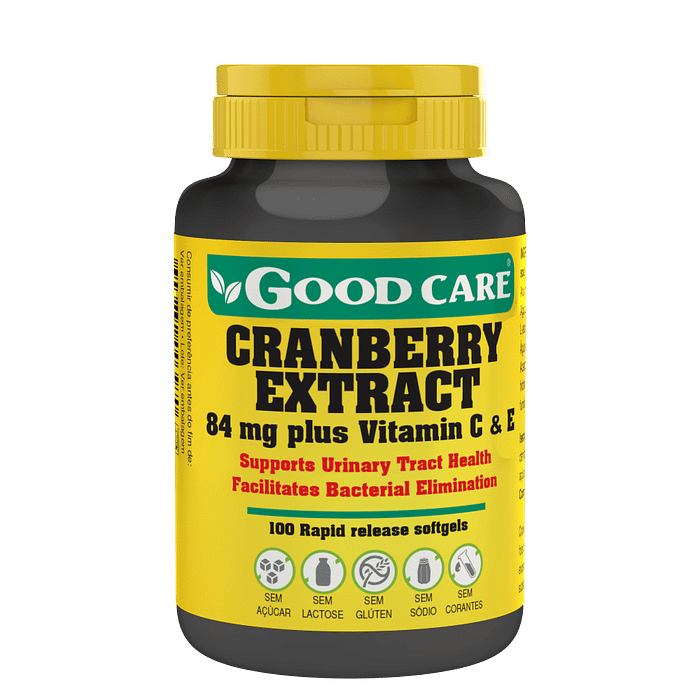 Cranberry Extract, suplemento alimentar sem açúcar, sem glúten, sem lactose