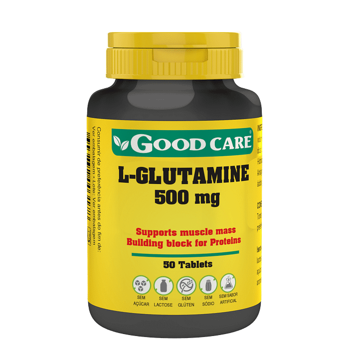 L-Glutamine, suplemento alimentar sem açúcar, sem glúten, sem lactose