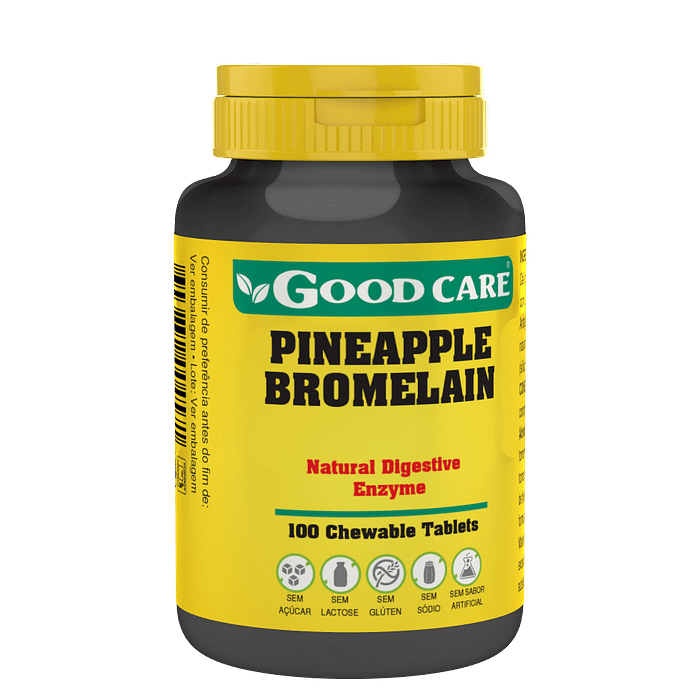 Pineapple Bromelain, suplemento alimentar sem açúcar, sem glúten, sem lactose