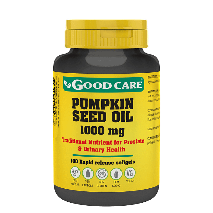 Pumpkin Seed Oil, suplemento alimentar sem açúcar, sem glúten, sem lactose