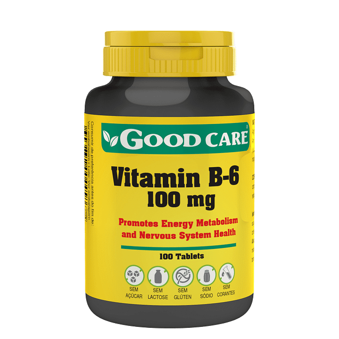 Vitamin B6, suplemento alimentar sem açúcar, sem glúten, sem lactose