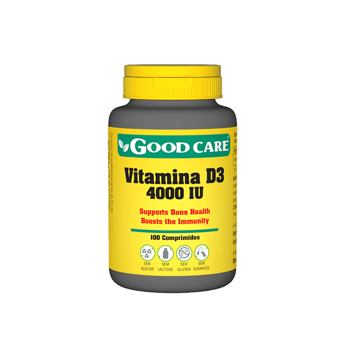 Vitamin D3 4000IU, suplemento alimentar sem açúcar, sem glúten, sem lactose