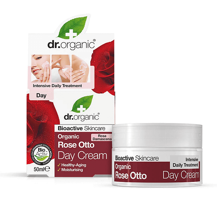 Creme de Dia Rosa Damascena, com ingredientes biológicos