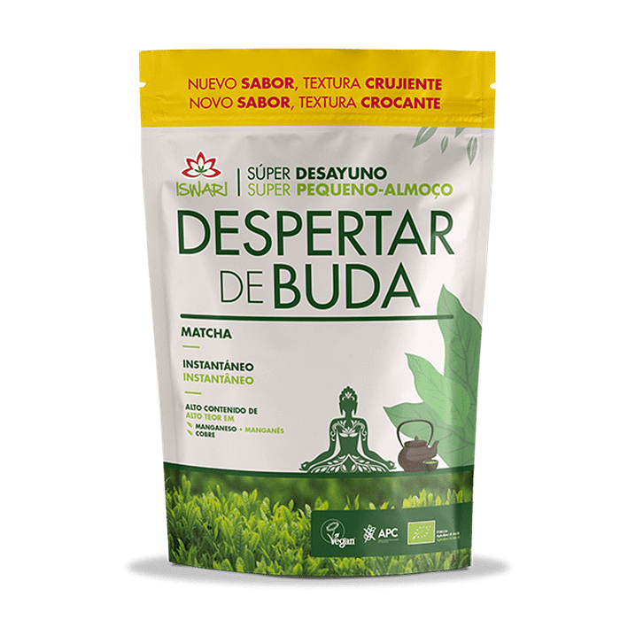Despertar de Buda Matcha, com ingredientes biológicos, sem glúten, vegan