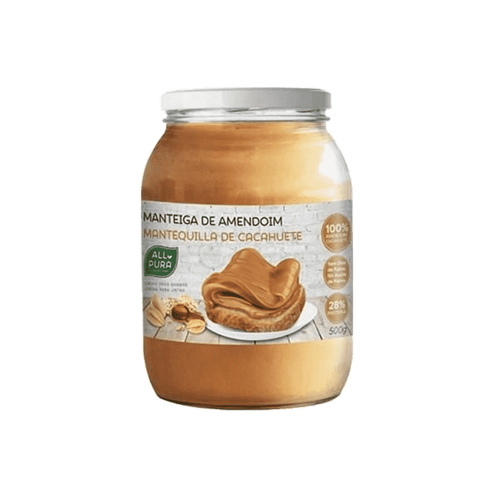 Manteiga de Amendoim, sem açúcar, sem glúten, sem sal, vegan