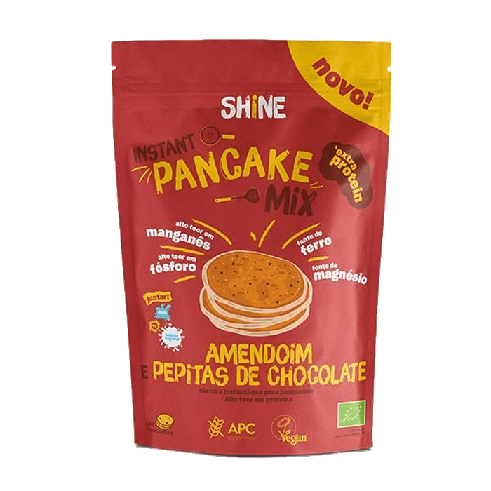 Pancake Mix Amendoim + Pepitas Chocolate, com ingredientes biológicos, sem glúten, vegan