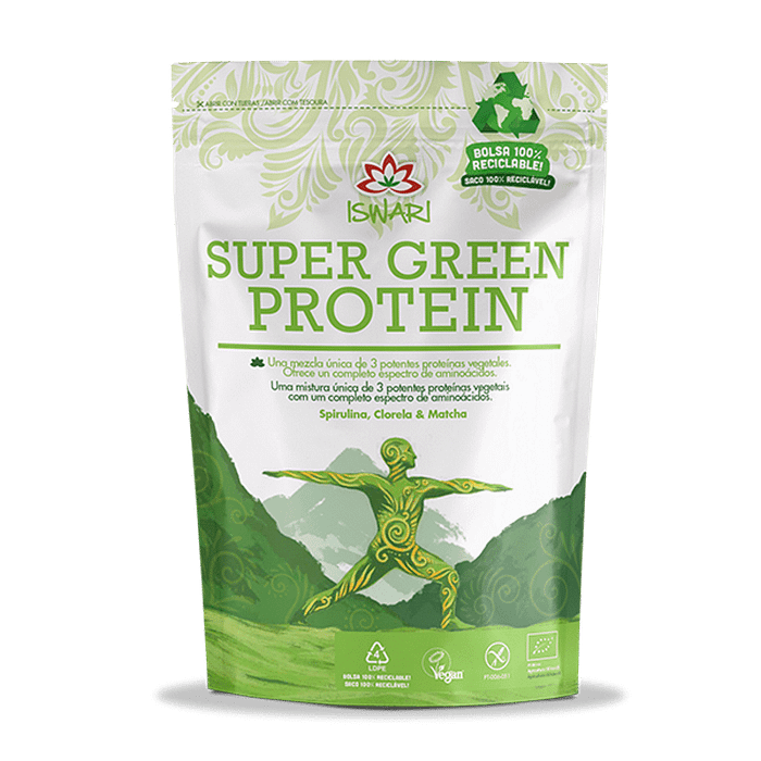 Super Green Protein, com ingredientes biológicos, sem glúten, vegan