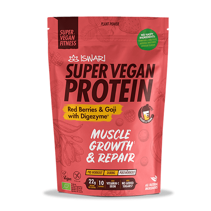 Super Vegan Protein Frutos Vermelhos e Goji, com ingredientes biológicos