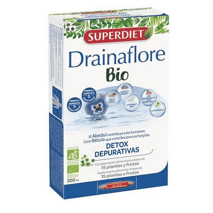 Drainaflore, suplemento alimentar com ingredientes biológicos