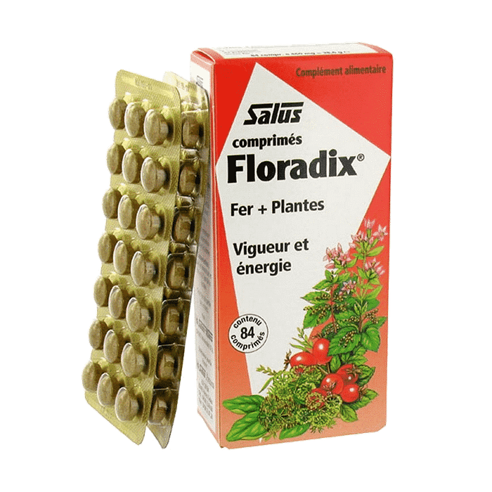 Floradix Comprimidos, suplemento alimentar sem glúten e sem lactose