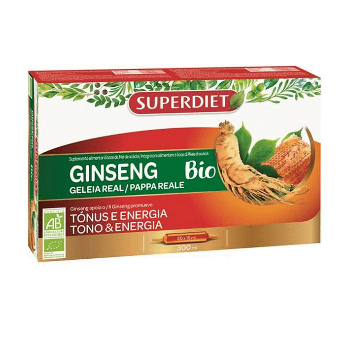 Ginseng e Geleia Real, suplemento alimentar biológico
