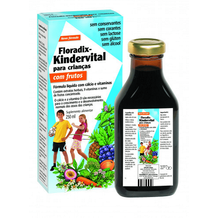 Floradix - Kindervital, suplemento alimentar sem álcool, sem glúten, sem lactose