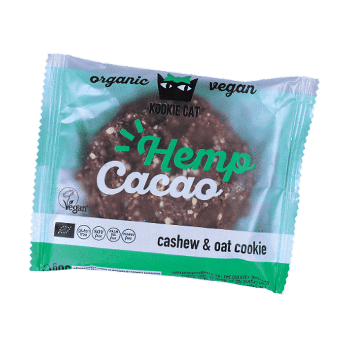 Kookie Hemp Cacao, com ingredientes biológicos, sem glúten, vegan