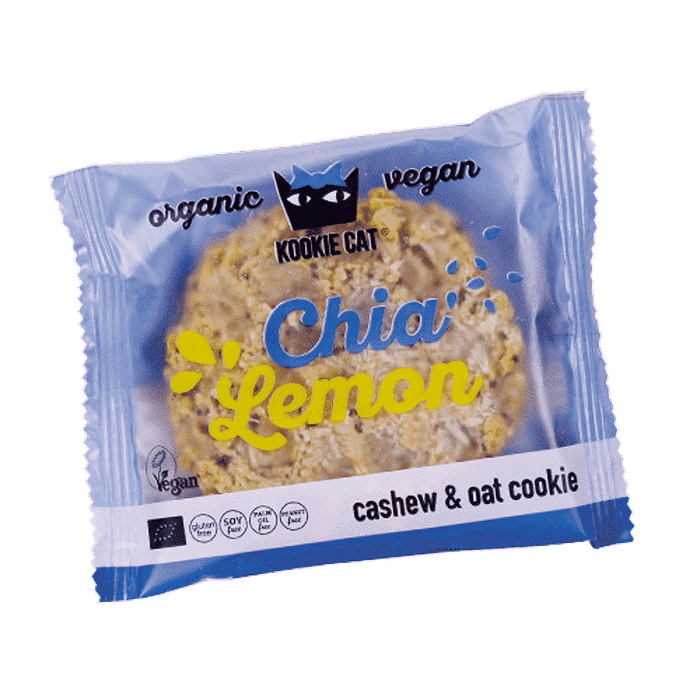 Kookie Chia Lemon, com ingredientes biológicos, sem glúten, vegan